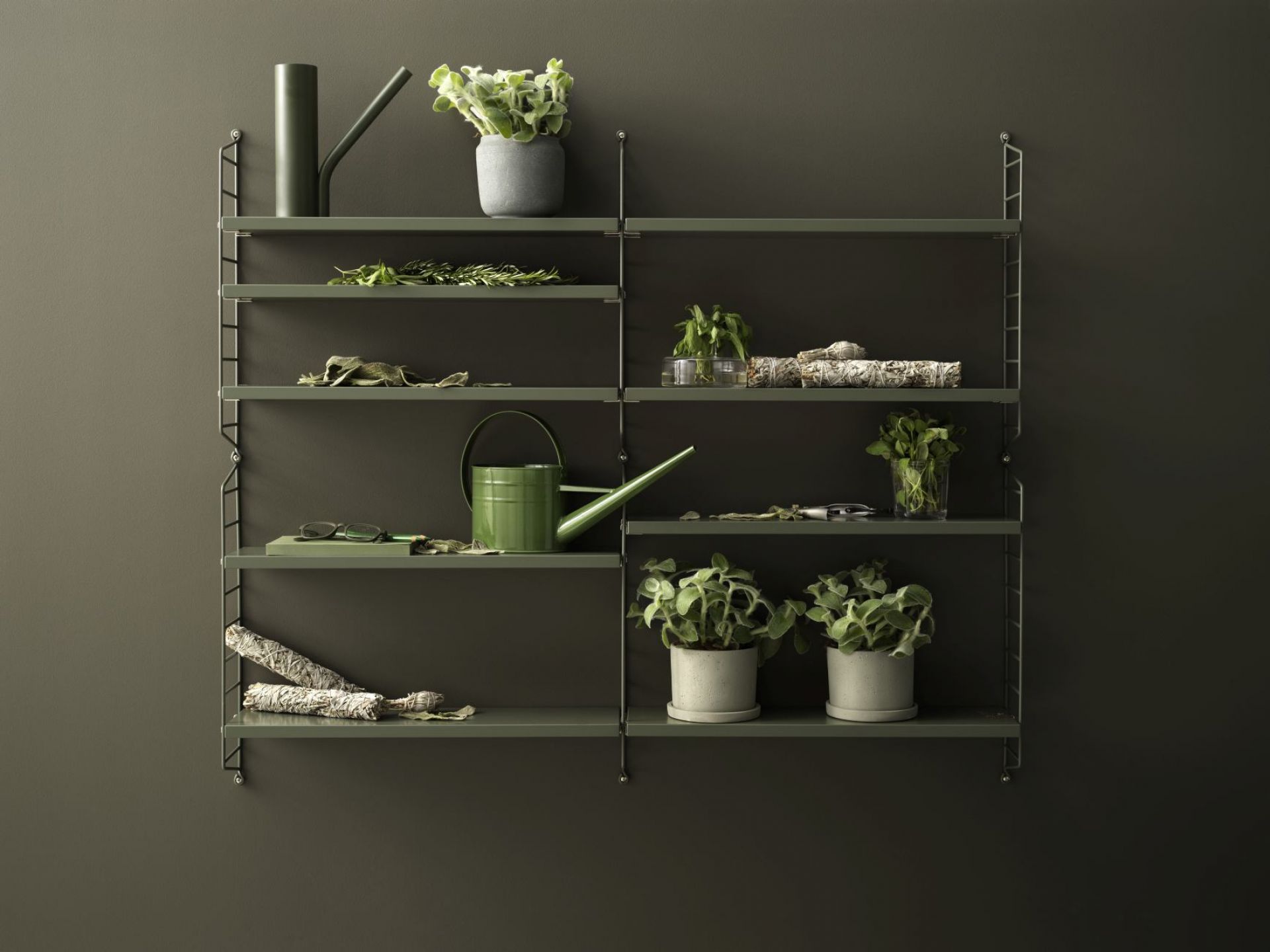 String Pocket Shelf GREEN GREEN String Furniture SINGLE PIECES STRING SP5015 88 88 EZ